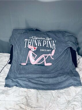 Pink Panther "Think Pink" Tee — Grey, XLarge